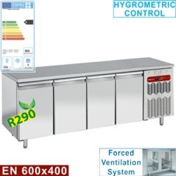TP4N/H-R2 (25) Konditorei-Bäckerei Kühltisch, Umluft, 4 Türen EN 600x400, 760 Liter